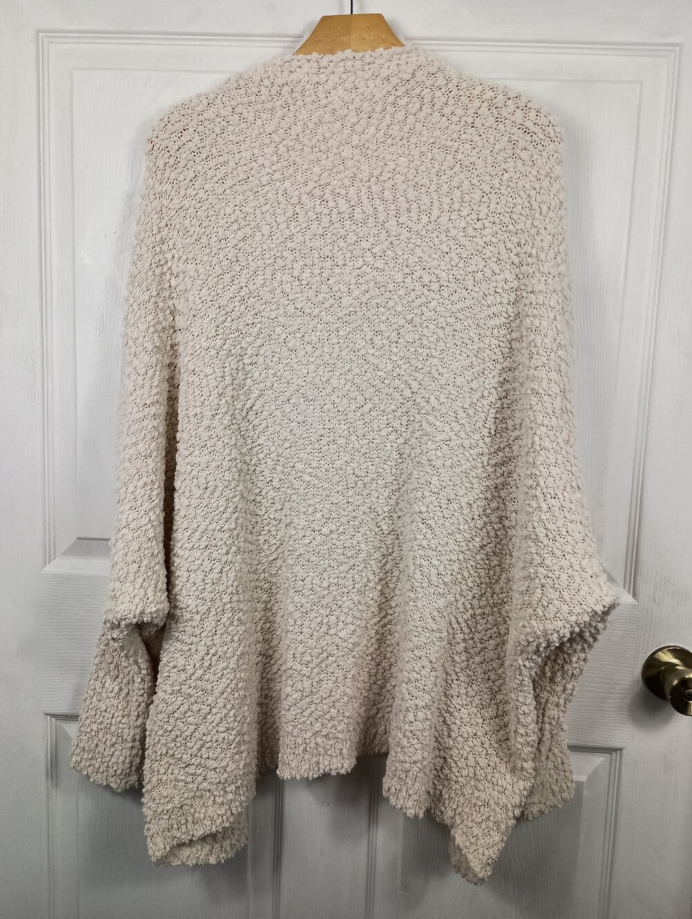 Umgee Cardigan Large Cream Popcorn Knit Oversized Open Boyfriend Dolman Sleeve - Picture 4 of 7